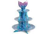 Alzata Per Cupcake A Forma Di Sirena Blu-Viola 40 Cm - Taglia Unica