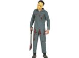 Halloween Psycho Mask Bloody Horror Figura Orribile Figura Spaventosa Costume Shiver Costume Spaventoso Figura Per Halloween Avventure, Taglia: 54 - 56 (Xl) Colore: Grigio