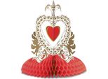 Decorazione Da Tavola Per San Valentino Cuore E Angelo 30 Cm Rosso-Bianco-Oro -