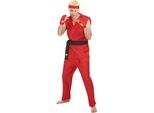 Costume Da Uomo Kung Fu Rosso-Nero - Taglia Unica (42)