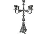 Casa Padrino Portacandele Barocco Argento 57 X 30 X H. 90 Cm - Portacandele In Alluminio In Stile Barocco - Accessori Per La Decorazione Barocca