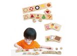 Gioco Educativo Viga Puzzle Di Legno Abbina Le Forme 37 Pezzi.