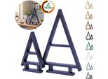 Floranica Albero Di Natale In Legno Fatto A Mano Set Da 2 - Antracite, Decorazione Natalizia Da Tavolo, Espositore Decorativo Per Natale Ornamento