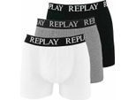 Replay - Boxer Basic Cuff Logo 3 Pack - Pantaloncini Da Uomo