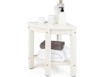 Costway Panca Da Bagno Per Doccia, Panca Con Ripiano, Sgabello Da Bagno A Ventaglio, Portata Fino A 165 Kg, Panca Da Bagno Per Doccia, Sgabello Da Doccia Angolare Bianco, 32,5X32,5X43,5 Cm