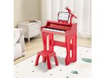 Costway Tastiera Per Bambini A 37 Tasti, Tastiera Per Pianoforte Per Bambini Da 3 Anni (Rosso)