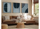 Wallity, Huhu214 - 50 X 70, Quadro Decorativo In Mdf Con Cornice (3 Pezzi), 100 % Mdf, Multicolore, 50 X 70 Cm
