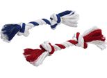 Corda Da Gioco Beeztees Con 2 Nodi - Giocattolo Per Cani - Cotone - Rosso/Blu -