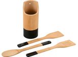 Kesper Set Di Utensili Da Cucina In Bambù, Ø 9 Cm, 4 Pezzi, Marrone Chiaro/Nero Kesper 81160