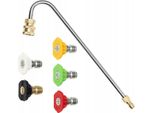 Rosfix Set Con 5 Ugelli Ad Attacco Rapido Per Idropulitrici (0°, 15°, 25°, 40°, 60°) + Lancia Per Idropulitrici 1/4” 34Cm Tipo U