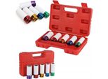 Rosfix – Bussole A Impatto Per Cerchi | Acciaio Crv, Attacco Da 1/2", Set Da 5 Pezzi | Protezione Per Cerchi, Codice Colore | Set Di Bussole"