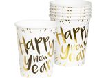 Bicchiere Di Carta Per Capodanno "Happy New Year"" | 10 Pezzi á 210 Ml"
