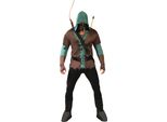 Supereroe Arciere Medievale Carnevale Figura Maschera Scuro Ranger Costume Fantasia Avventura, Taglia: 54 - 56 (Xl) Colore: Marrone