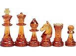 Figure Di Scacchi Staunton N. 6, Ambra Trasparente (Re 96 Mm)