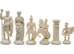 Figure Di Scacchi Stilizzati Dell'impero Romano, Crema E Nero (Re 98 Mm)