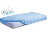 Babymatex Lenzuolo Impermeabile 60X120 24 In Spugna Blu Con Elastico Per Culla