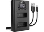 Cellonic Caricatore Doppio LP-E12 Smart E Veloce Compatibile Con Caricabatterie Dual LC-E12 + Cavo Usb Di Ricarica