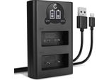 Cellonic Caricatore Doppio NP-W126S NP-W126 Smart E Veloce Compatibile Con Caricabatterie Dual BC-W126 Cavo Usb Di Ricarica