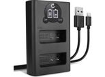 Cellonic Caricatore Doppio BC-DC15 BC-DC15-E Smart E Veloce Compatibile Con Caricabatterie Dual BP-DC15 BP-DC15-E BP-DC15-TK BP-DC15-U + Cavo Usb Di Ricarica