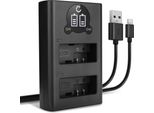 Cellonic Caricatore Doppio LP-E8 Smart E Veloce Compatibile Con Caricabatterie Dual LC-E8 LC-E8E Cavo Usb Di Ricarica