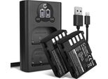 Cellonic, Batteria Per Fotocamera, Compatibile Con Panasonic DMW-BLF19, Lumix DMC-GH3, DMC-GH4A (7.4V, 1600Mah) 2 Pezzi + Doppio Caricabatterie