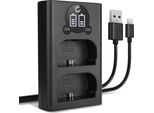 Cellonic Caricatore Doppio LP-E6 LP-E6N Smart E Veloce Compatibile Con Caricabatterie Dual LC-E6 CBC-E6 + Cavo Usb Di Ricarica
