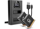 Cellonic, Batteria Per Fotocamera, Compatibile Con Dji Osmo Action 1, CP.OS.00000020.01, P01, AB1 (3.85V, 1220Mah) 2 Pezzi + Doppio Caricabatterie
