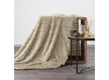 Eurofirany | Coperta Accogliente - Coperta - 150 X 200 Cm - Crema - Con Struttura A Righe 3D
