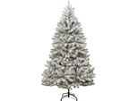 Vidaxl Albero Di Natale Artificiale Verde E Bianco 210 Cm Pvc E Metallo