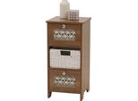 Cassettiera HWC-O75, Cassettiera, 3 Cassetti Cestino In Legno Melaminico 63X30X30Cm ~ Marrone