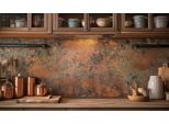 Copperandcraft, Alzatina Da Cucina In Rame 80X40 Cm, Pannello Murale In Metallo Realizzato A Mano, Decorazione Da Parete, Rivestimento Murale Cucina,
