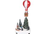 Clayre & Eef Decorazione Natalizia Con Luci Led E Musica Albero Di Natale 17X13X15/18 Cm / 3Xaa Plastica Verde