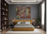 Copperandcraft, Arte Murale In Rame 3 Pezzi, Quadri Murali In Metallo Fatti A Mano Con Patina 120X120 Cm, Decorazione Da Parete, Design 3D
