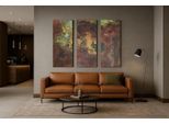 Copperandcraft, Arte Murale In Rame 3 Pezzi, Quadri Murali In Metallo Fatti A Mano Con Patina 150X150 Cm, Decorazione Da Parete, Design Rustico
