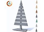 Floranica Albero Di Natale In Legno Naturale 90X45Cm Grigio Decorazione Natalizia Per Interni Ed Esterni Albero In Legno Di Larice Fatto A Mano