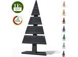 Floranica Albero Di Natale Diy In Legno 60X27Cm Nero Decorazione Natalizia Per Interni Ed Esterni Albero In Legno Di Larice Da Personalizzare