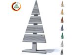 Floranica Albero Di Natale In Legno Naturale 60X27Cm Grigio Decorazione Natalizia Per Interni Ed Esterni Albero In Legno Di Larice Fatto A Mano