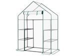 Fch Serra In Foglio Con Pellicola In Pe Serra 143 X 73 X 195 Cm, Con 4 Ripiani, Bianco