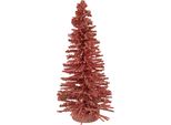 Clayre & Eef Decorazione Natalizia Figura Albero Di Natale Ø 14X25 Cm Legno Rosa