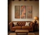 Copperandcraft Murale In Vero Rame 3 Pannelli 150X150 Cm, Opera D'arte In Metallo Fatta A Mano, Decorazione Murale Moderna E Rustica, Produzione Europea