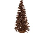 Clayre & Eef Decorazione Natalizia Figura Albero Di Natale Ø 14X25 Cm Legno Marrone