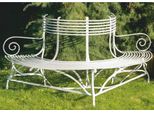 Casa Padrino Panca Da Giardino Liberty Bianca 180 X H. 88 Cm - Mobili Da Giardino Forgiati A Mano