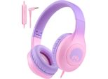 Cuffie Per Bambini Con Cavo, Microfono Hd, Cuffie Leggere E Pieghevoli Con Cavo E Jack Da 3,5 Mm, Cuffie Stereo On-Ear Con Bassi Per Scuola/Viaggio/Telefono