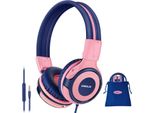 Cuffie Over-Ear Con Volume Limitato, Cuffie On Ear Con Microfono, Porta Di Condivisione, Cuffie Cablate Per La Scuola/Viaggio