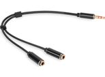 Adattatore Aux Jack 3,5 Stereo-Stecker - 2X Jack 3,5 Stereo-Buchse Slim Vitalco (A3)