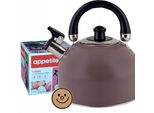 Bollitore Appetitoso Per Cappuccino Con Fischietto 2,5L A Induzione A Gas In Acciaio Inox