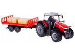 Bburago 10Cm Trattore Agricolo Messey Ferguson 8740S Con Rimorchio Per Pacchi