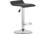 Hocker Da Bar Per Sala Da Pranzo E Cucina High Fort - Ecopelle Nero / Base Cromata