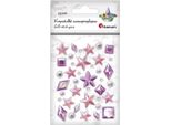 Cristalli Autoadesivi Stelle Romboidali Zaffiri Viola Titanio