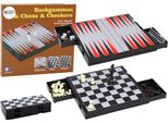 Set Di Giochi 3In1 Tavola Magnetica Scacchi Dama Backgammon